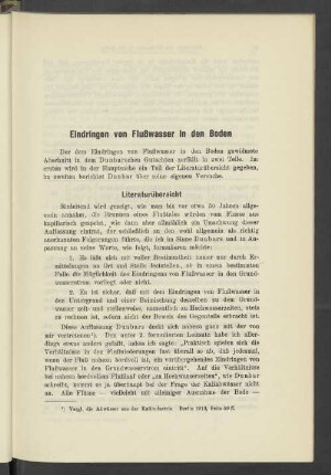 Eindringen von Flußwasser in den Boden