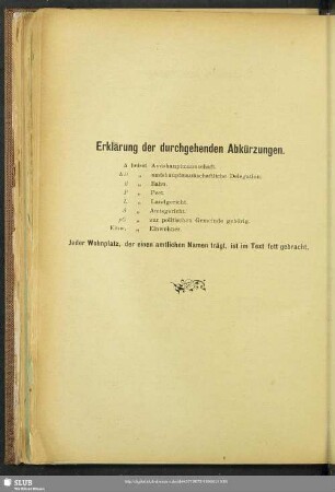 Erklärung der durchgehenden Abkürzungen