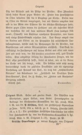 451-454 [Rezension] Origenes, Die Schrift vom Martyrium. Buch 1 - 4 gegen Celsus