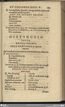 Distinctio Sexta. De Pulveribus