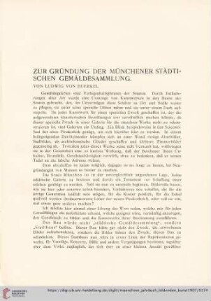 2: Zur Gründung der Münchener städtischen Gemäldesammlung