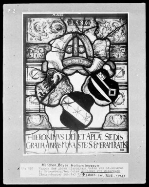 Wappen des Abtes Hieronymus Weiss von St. Emmeran