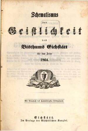 Schematismus der Diözese Eichstätt. 1864, 1864
