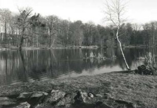 Machern. Schlosspark (1760 begonnen, 1782/1799, E. W. Glasewald). Schwemmteich. Blick nach Osten