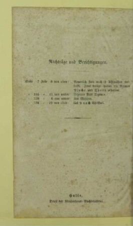 Nachträge und Berichtigungen
