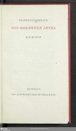Die Goldenen Äpfel : ein Roman
