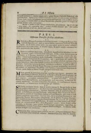 Pars I. Historiam Processûs strictim adumbrans.
