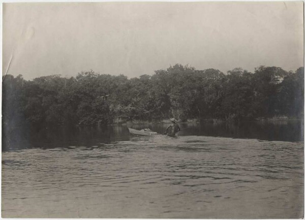 Guató on the Caracara River in a boat