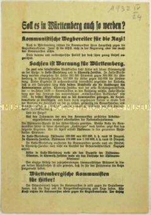 Aufruf der SPD zur preußischen Landtagswahl 1932
