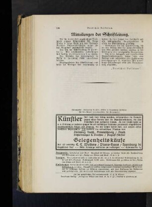 Mitteilungen der Schriftleitung.