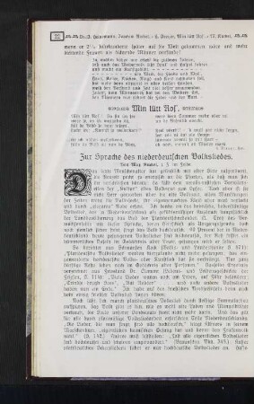 Zur Sprache des niederdeutschen Volksliedes.