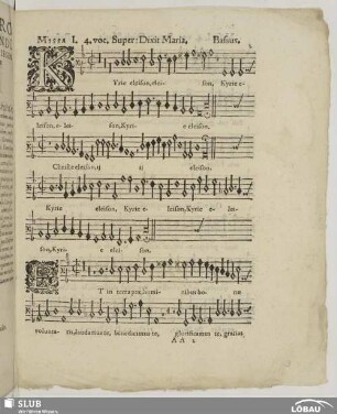 Missa I. 4 voc. super: Dixit Maria