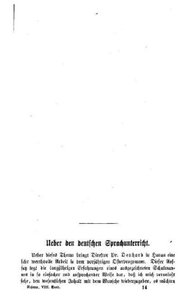 Ueber den deutschen Sprachunterricht