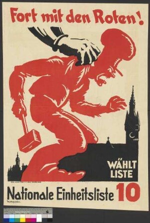 Wahlplakat der Nationalen Einheitsliste zur Stadtverordnetenwahl am 1. März 1931