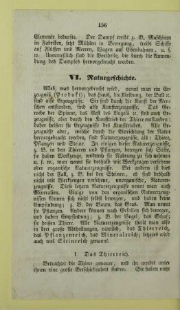 VI. Naturgeschichte
