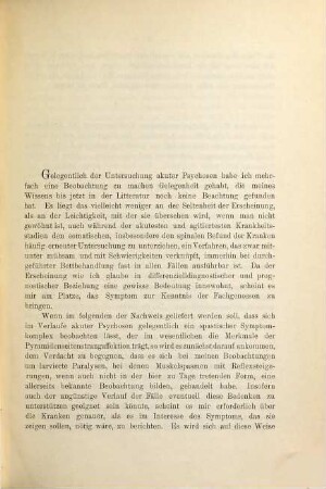 "Seitenstrangerscheinungen" bei akuten Psychosen