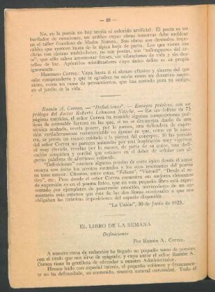 Ramón A. Correa - Definiciones