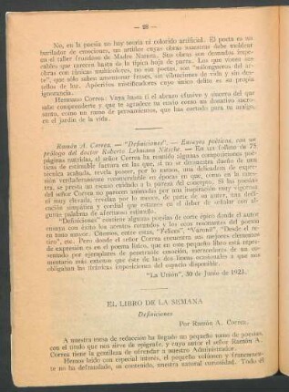 Ramón A. Correa - Definiciones