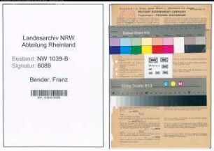 Entnazifizierung Franz Bender , geb. 01.10.1887 (Studienrat)
