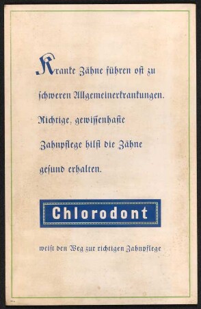 Reklameschild : Werbeaufsteller für Chlorodont