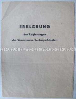 Sonderdruck mit diversen Dokumenten zum "Mauerbau"