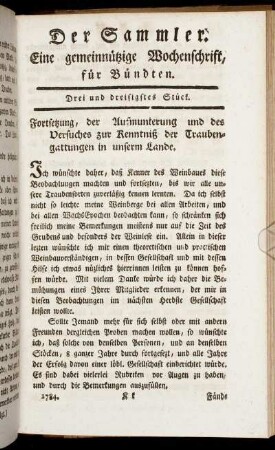 Drei und dreisigstes Stück.