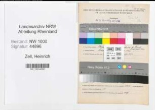 Entnazifizierung Heinrich Zell, geb. 16.05.1895 (Techn.Assistent)