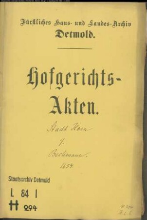 Horn, Stadt gegen Bernd Beckmann - Ertrag von Hovegütern