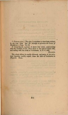 The plays of William Shakspeare : In 21 volumes ; with corrections and illustrations of various commentatores, Vol. 16. Coriolanus. Julus Caesar