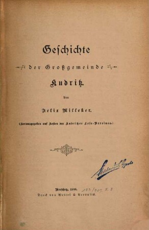 Geschichte der Großgemeinde Kudritz