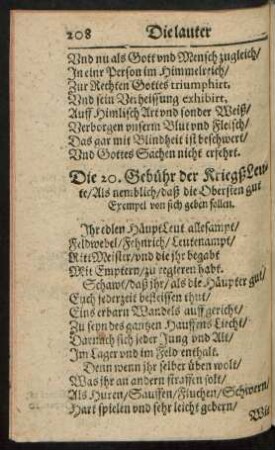 Die 20. Gebühr der Kriegß Leute ...