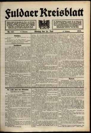 Ausgabe vom Montag, den 26. Juni 1911.