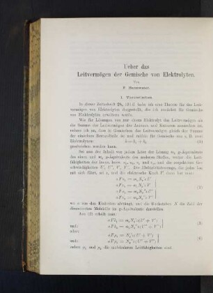 Ueber das Leitvermögen der Gemische von Elektrolyten.