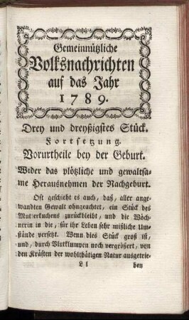 Drey und dreyßigstes Stück
