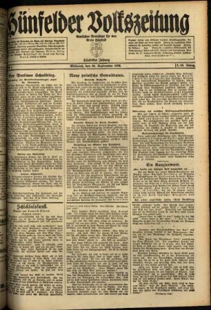 Ausgabe vom Mittwoch, den 22. September 1920.