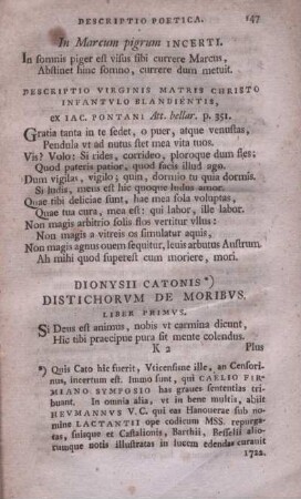 Dionysii Catonis Distichorvm De Moribvs