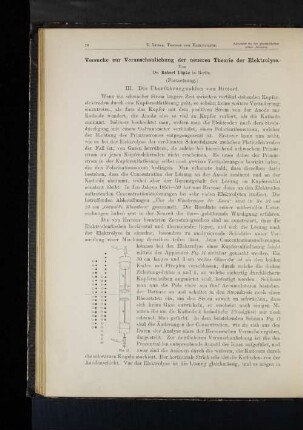 Versuche zur Veranschaulichung der neueren Theorie der Elektrolyse.