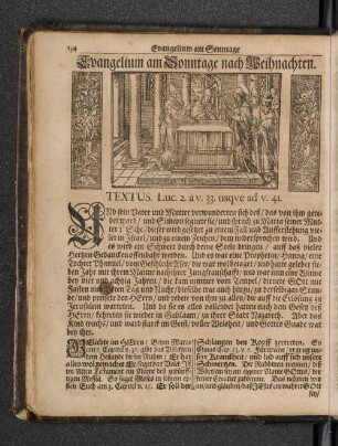 Evangelium am Sonntage nach Weihnachten.