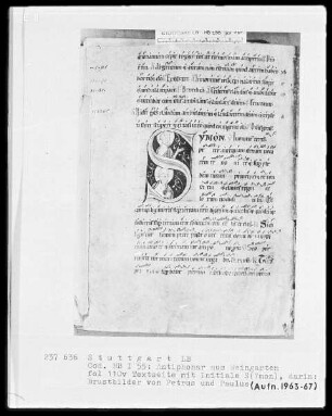 Monastisches Antiphonale — Initiale S (ymon), Folio 110verso