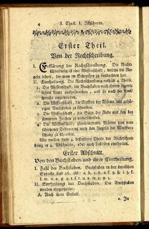 Erster Theil. Von der Rechtschreibung.