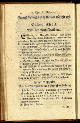 Erster Theil. Von der Rechtschreibung.