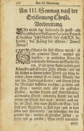 Am III. Sonntag nach der Erscheinung Christi.
