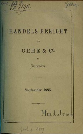 Handelsbericht. 1885,9