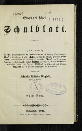8: Evangelisches Schulblatt - 8.1864