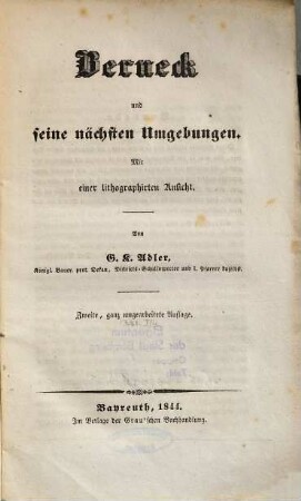 Berneck und seine nächsten Umgebungen