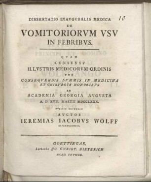 Dissertatio Inauguralis Medica De Vomitoriorum Usu In Febribus