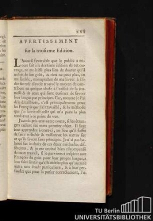 Avertissement sur la troisième édition.