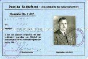 Dienstausweis der Reichsfachschaft für das Sachverständigenwesen