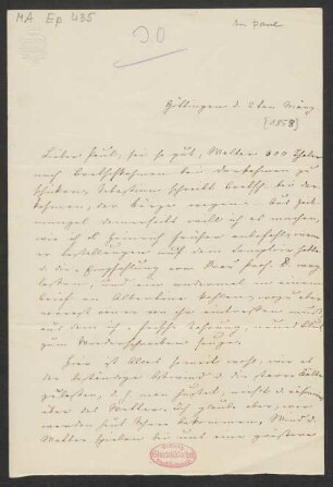 Brief an Paul Mendelssohn Bartholdy : 02.03.1858