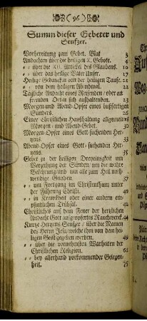 Summ dieser Gebeter und Seufzer.